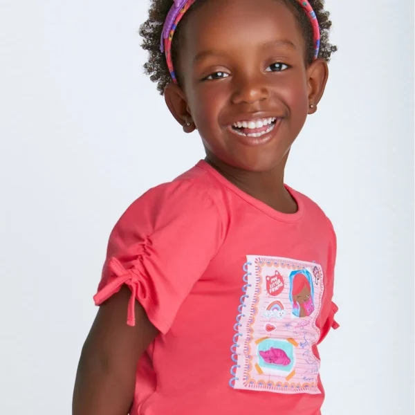 Camiseta Infantil Menina Estampa Adoleta Violeta