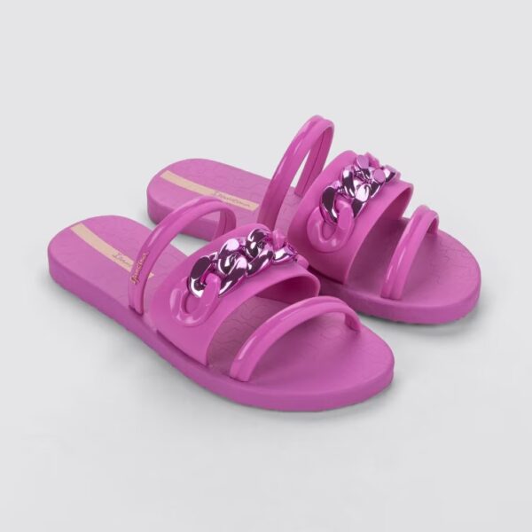 Chinelo Slide Lilás Metal Glam Ipanema