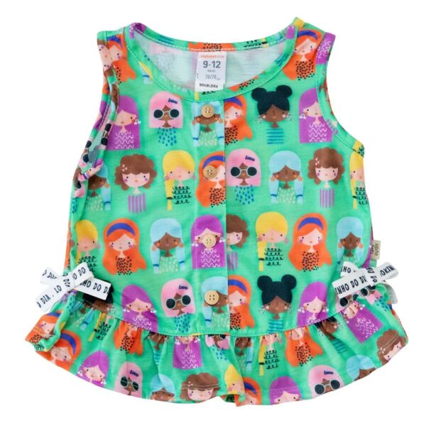 Conjunto Infantil Bata + Short Estampa Lookinho do Dia