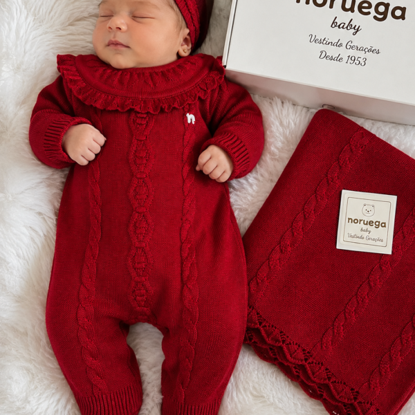 Kit Saída Maternidade Noruega Baby – Vermelho